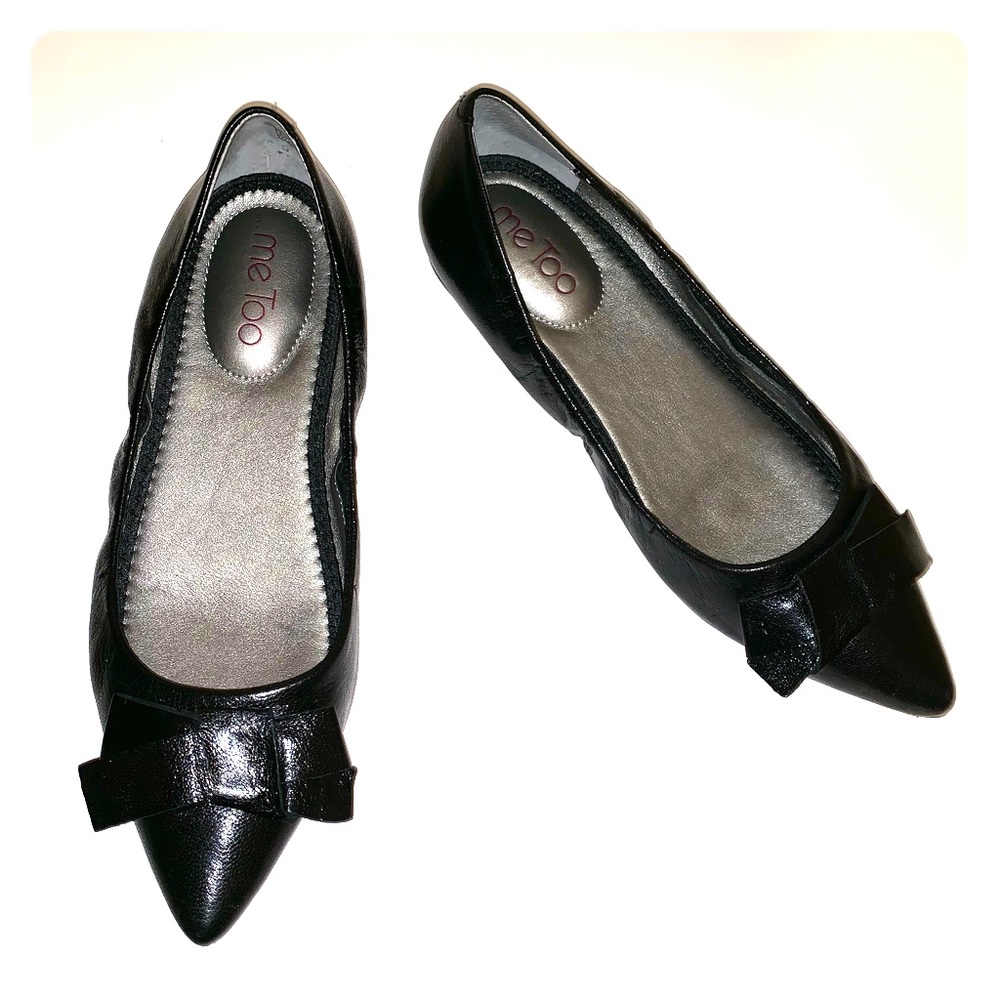Me Too Black Paige4 Pointed-Toe Flats